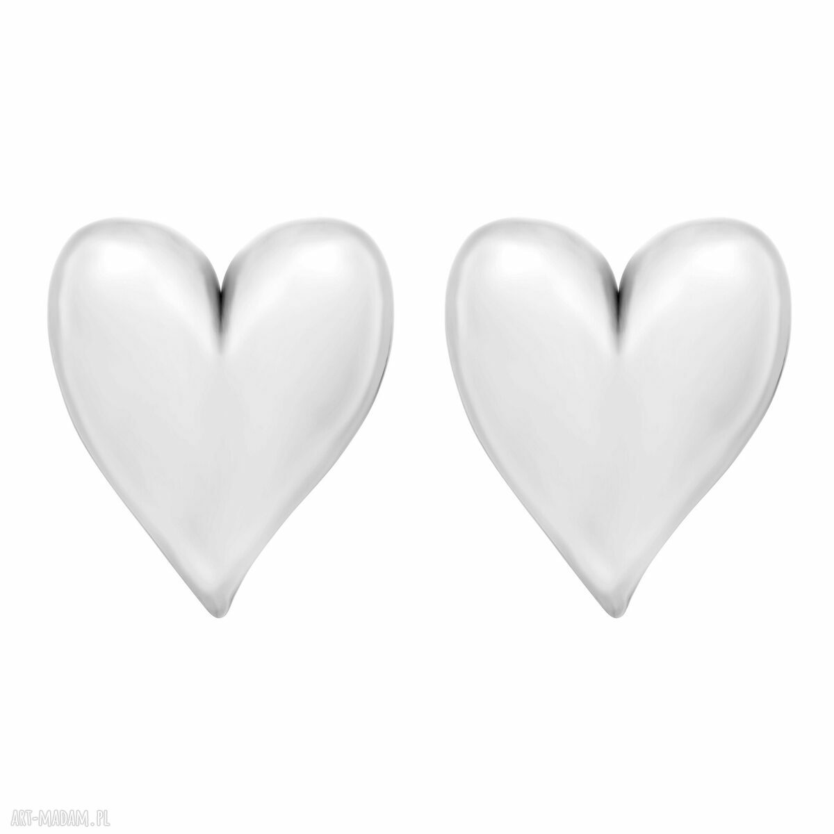 Srebrne kolczyki serca sercami serduszka miłość całość wykonana