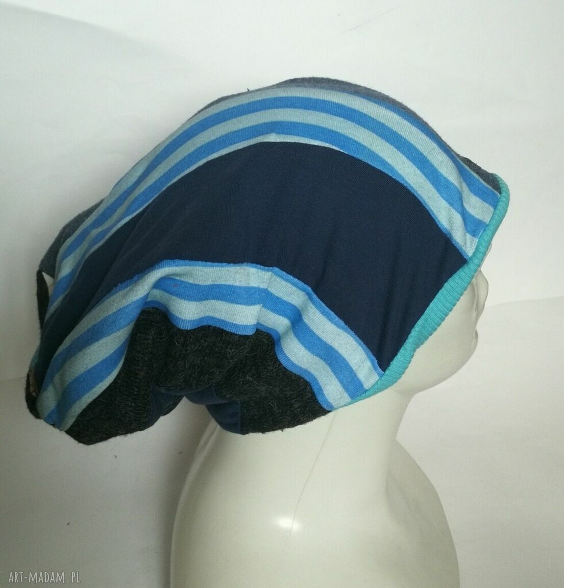 Długa czapka damska Smerfetka boho folk 37 cm - Ruda Klara