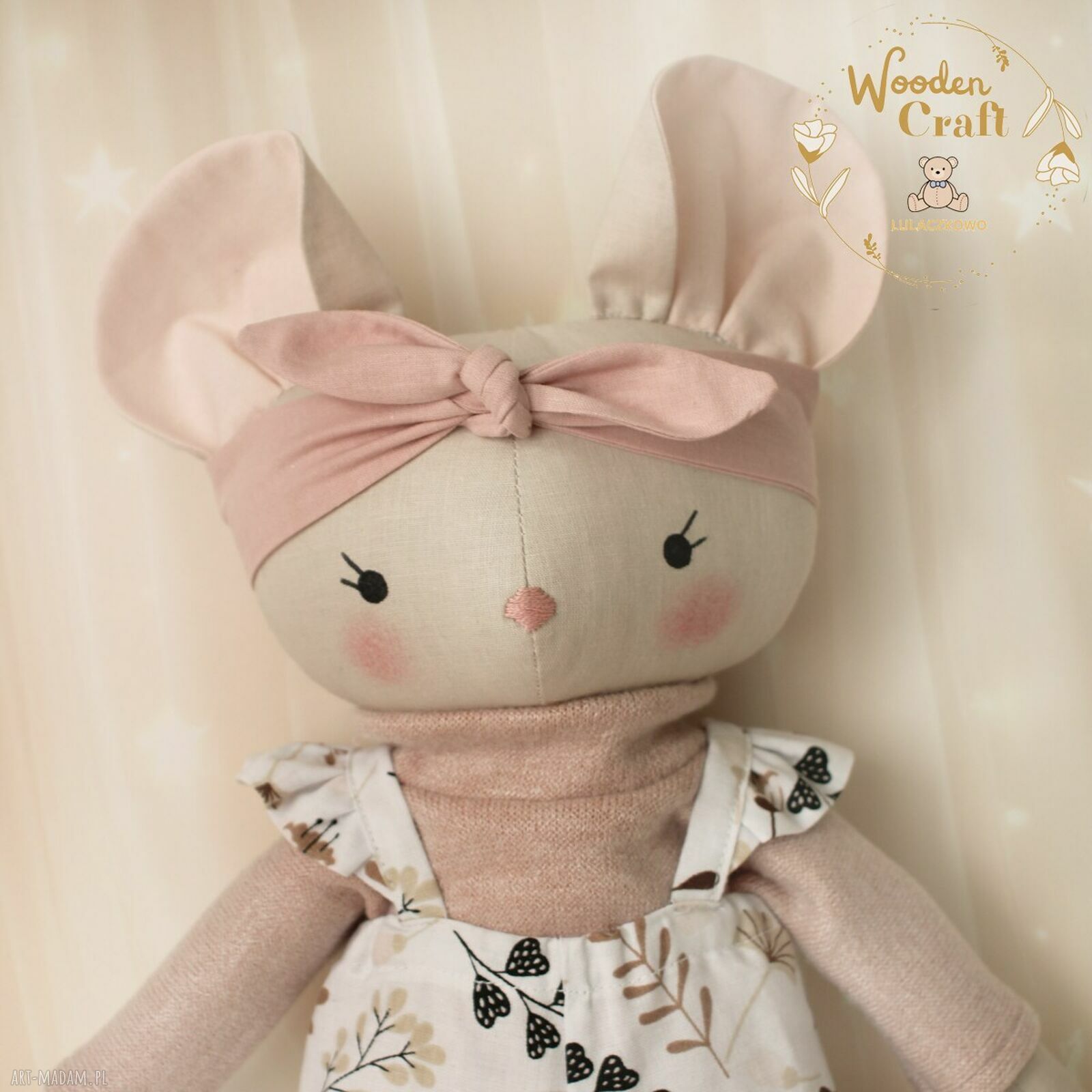 Myszka Mimi, ręcznie szyta przytulanka 39 cm - gotowy prezent na roczek