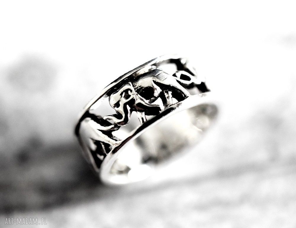 925 srebrny pierścionek sŁonie kamień minerały kobiece lekkie