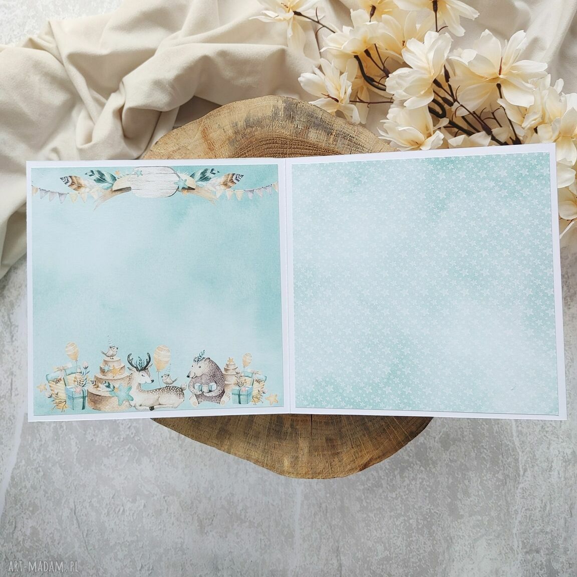 Mini album harmonijkowy Oh, baby na narodziny - pamiątka w stylu scrapbooking