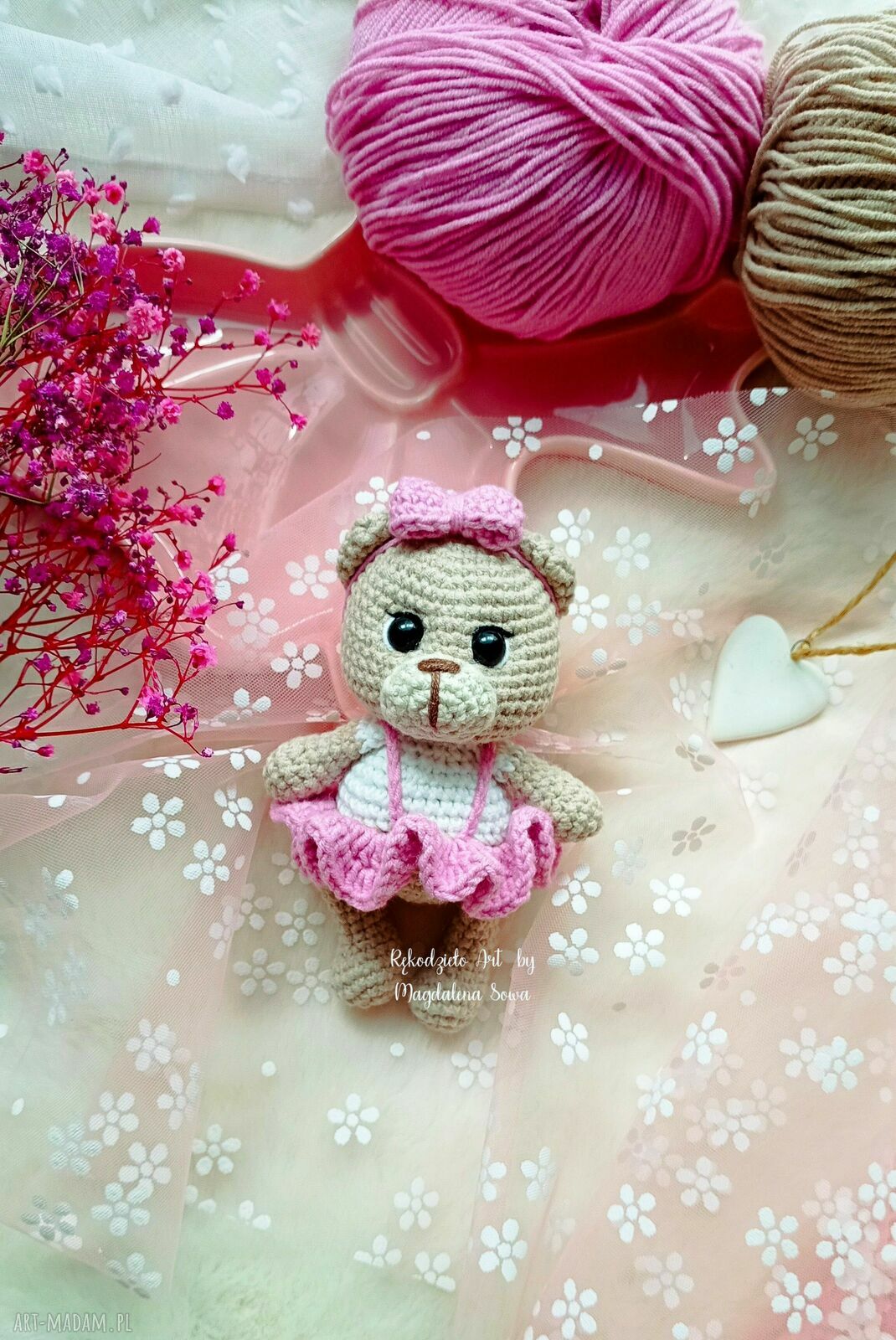 Mini Miś na szydełku - miś na prezent handmade