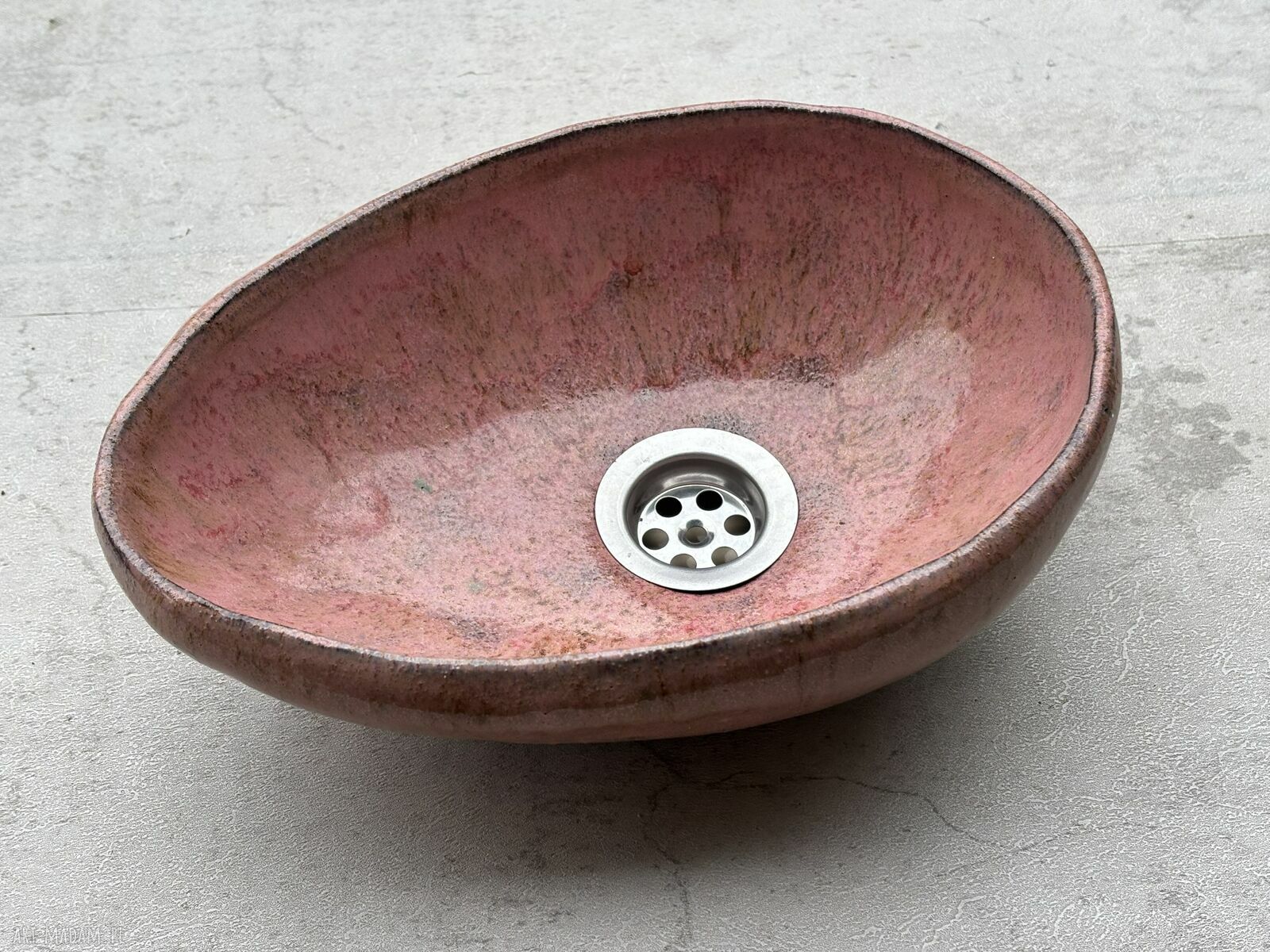 Mini różowa umywalka ceramiczna Dream Art Ceramika - ręcznie wykonana, matowa