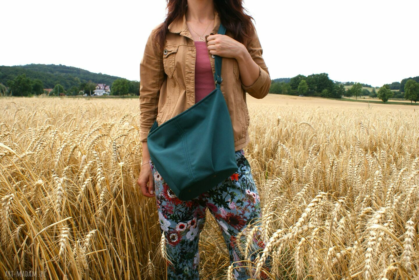 Mini Sak vegan lazur nubuk handmade