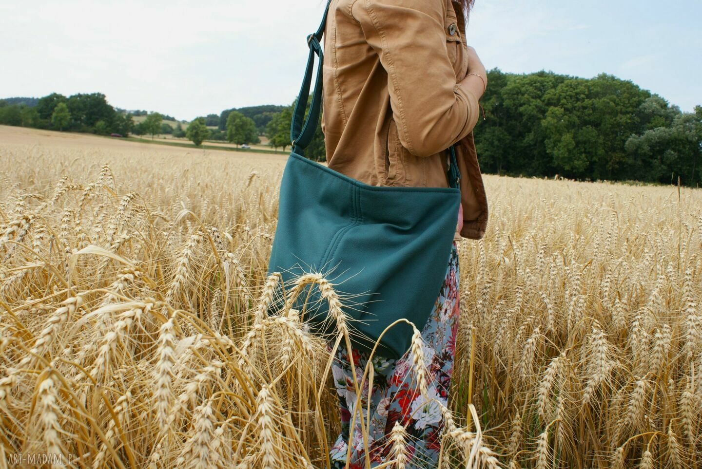 Mini Sak vegan lazur nubuk handmade