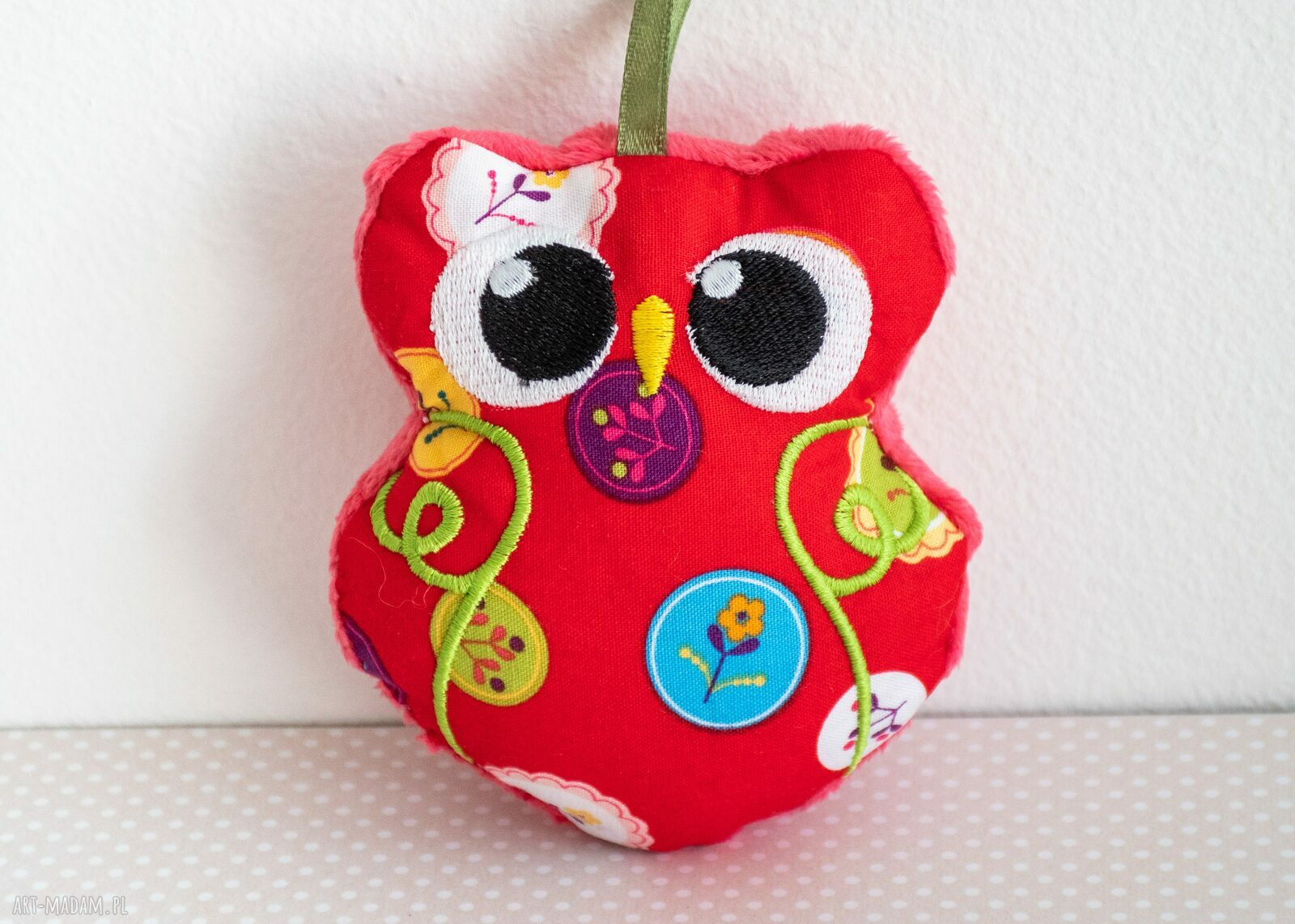 Mini sówka Malinka 10 cm - ręcznie szyta maskotka dla dziewczynki