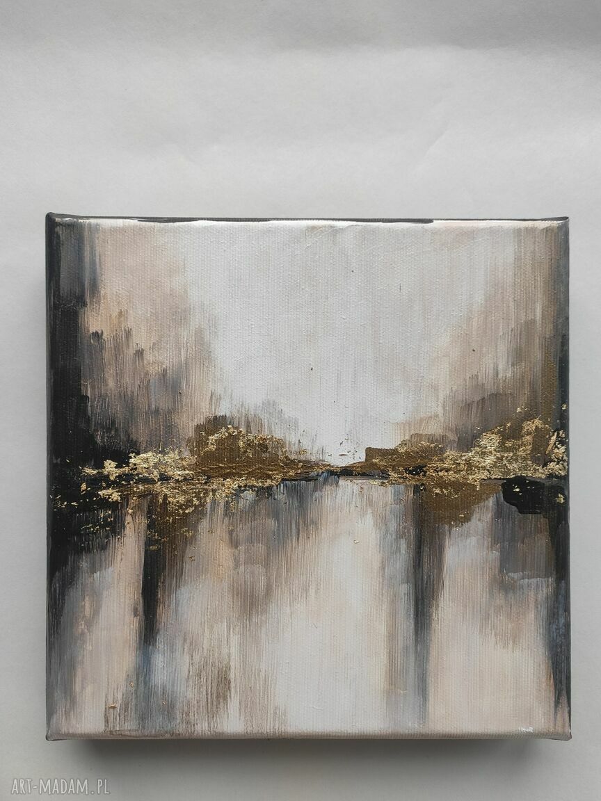 Mini Tryptyk KOLORY ZIEMI - ręcznie malowana abstrakcja 20x60 cm (obraz strukturalny)
