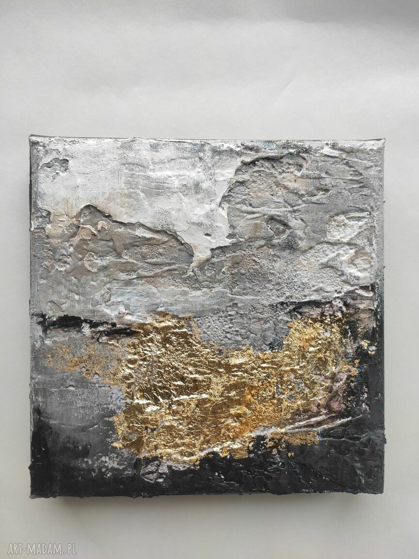Mini Tryptyk KOLORY ZIEMI - ręcznie malowana abstrakcja 20x60 cm (obraz strukturalny)