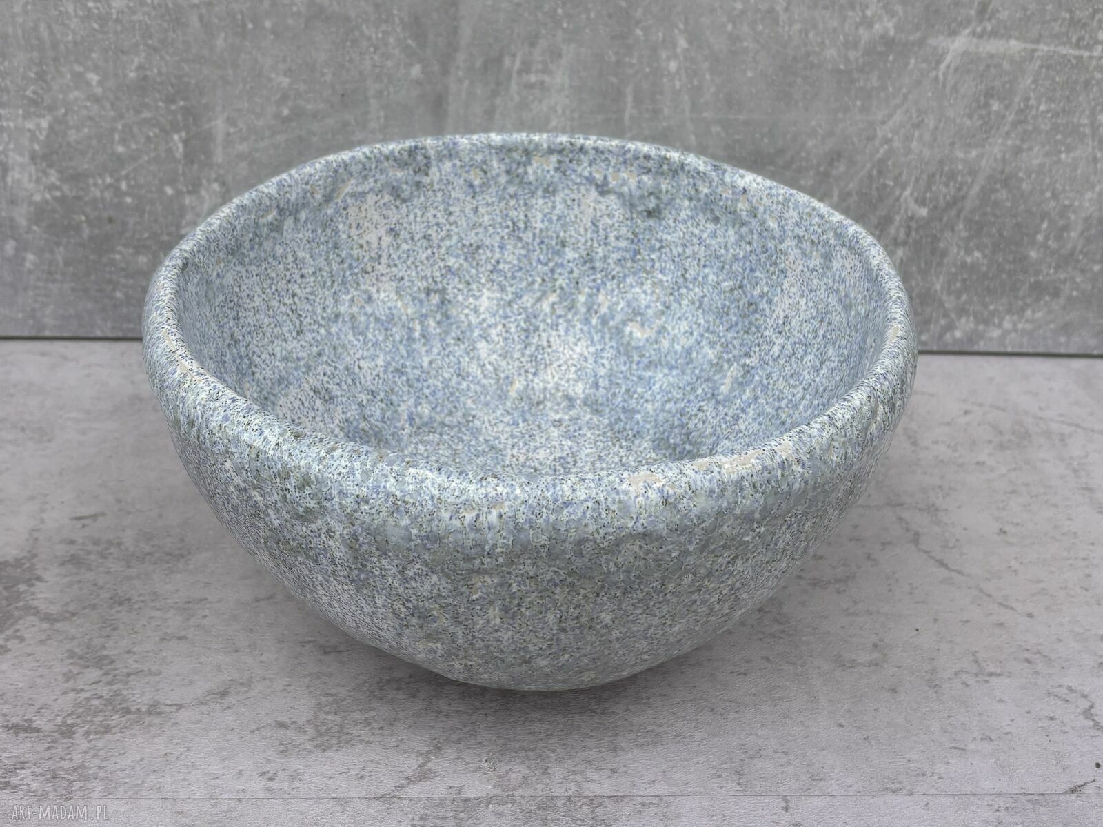 Mini umywalka ceramiczna niebieska nakrapiana - ręcznie lepiona z gliny