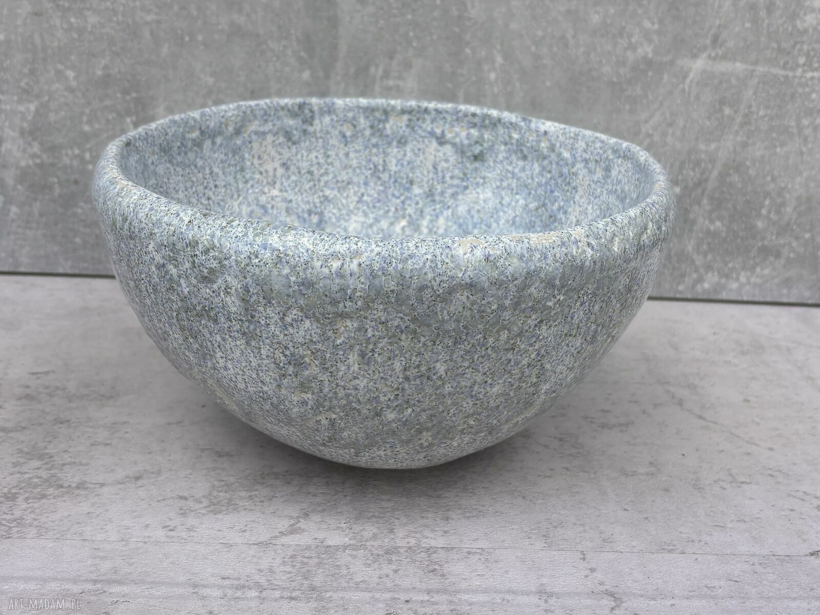 Mini umywalka ceramiczna niebieska nakrapiana - ręcznie lepiona z gliny