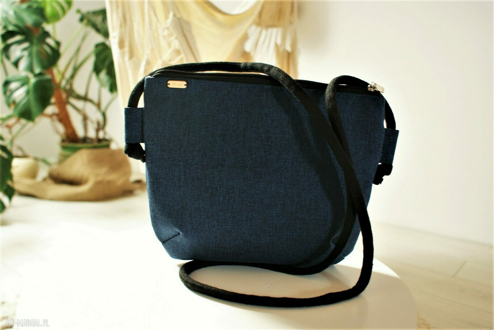 Mini plecionka granat torebka casual torba vegan mała minimal
