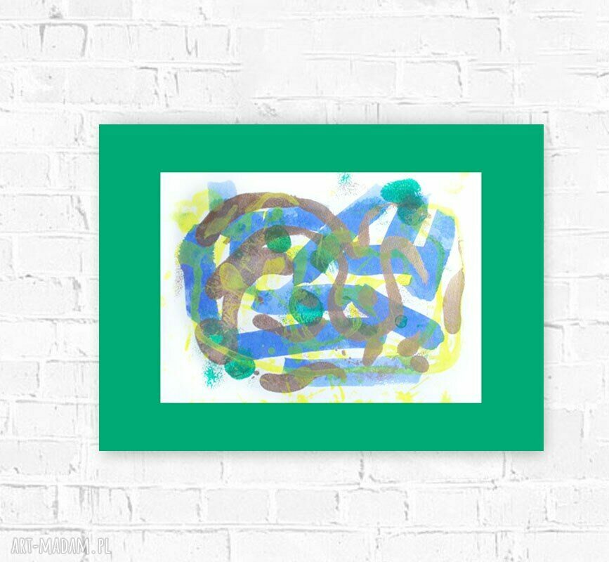 Minimalistyczna grafika 30x40 cm - abstrakcja ręcznie malowana