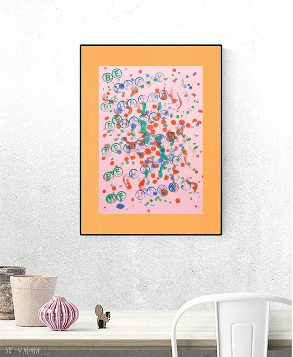 Minimalistyczna grafika na ścianę - abstrakcyjny rysunek 30x40 cm