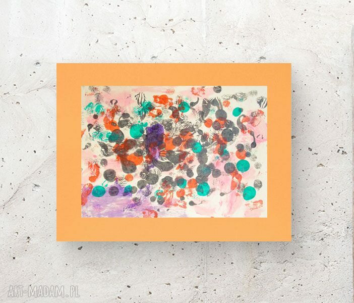 Minimalistyczna dekoracja na ścianę 30x40 - boho abstrakcyjna grafika ręcznie malowana