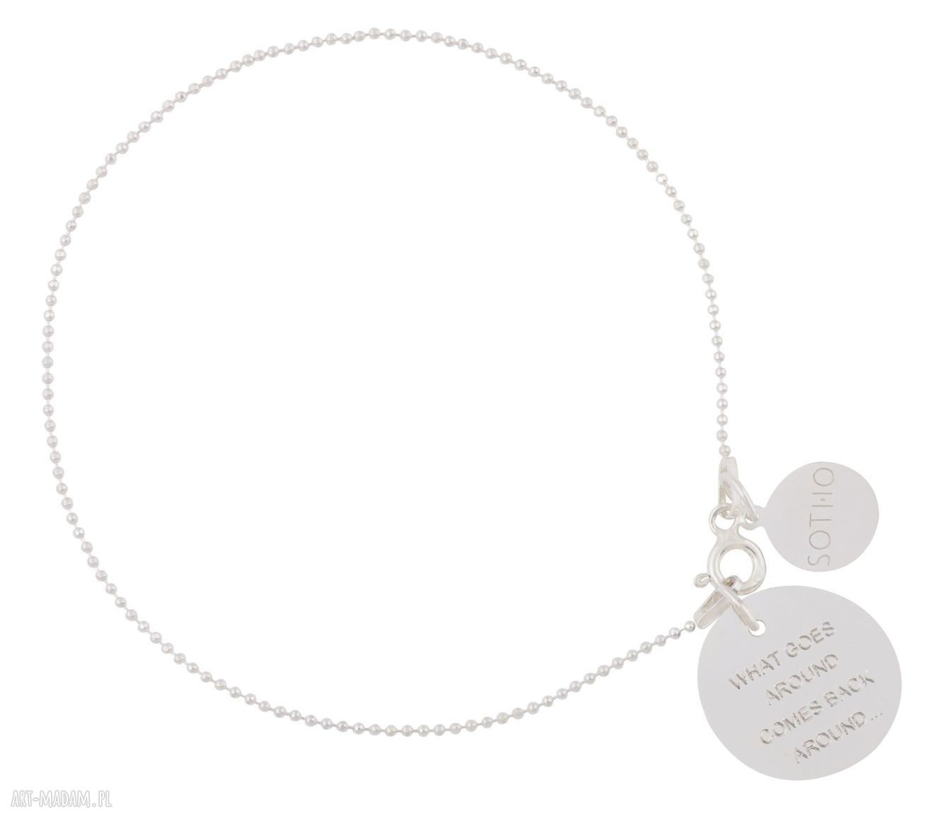 Srebrna bransoletka karma what goes around comes back