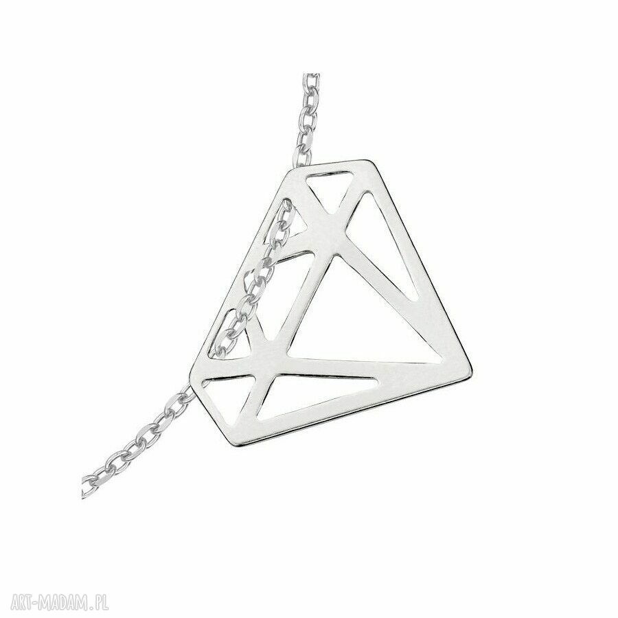 bransoletki: srebrna bransoletka z diamentem autorskie