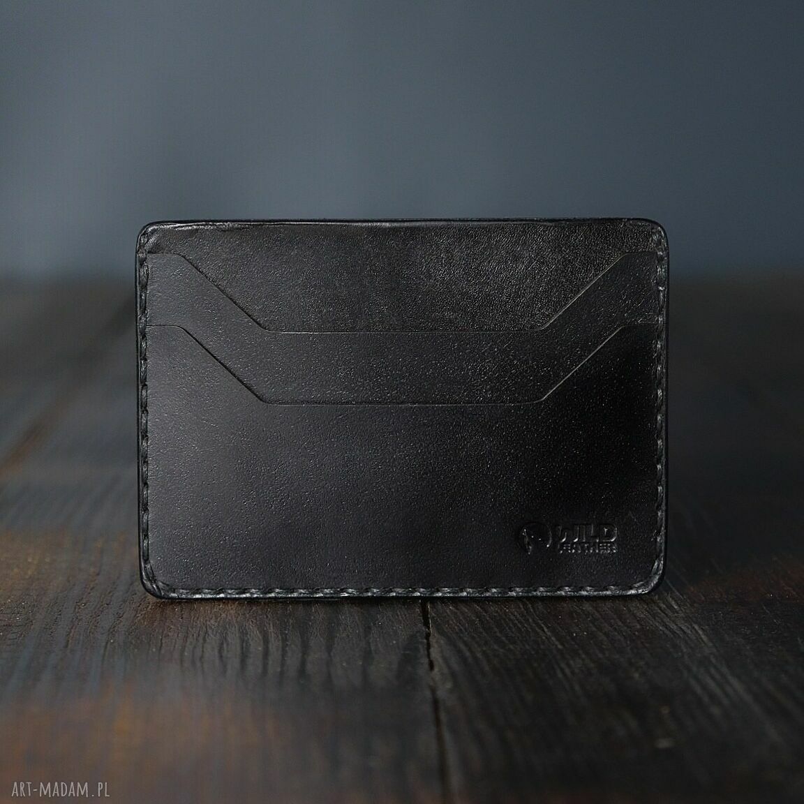 Minimalistyczny portfel skórzany na karty Mini - prezent dla niego (5 kieszeni)