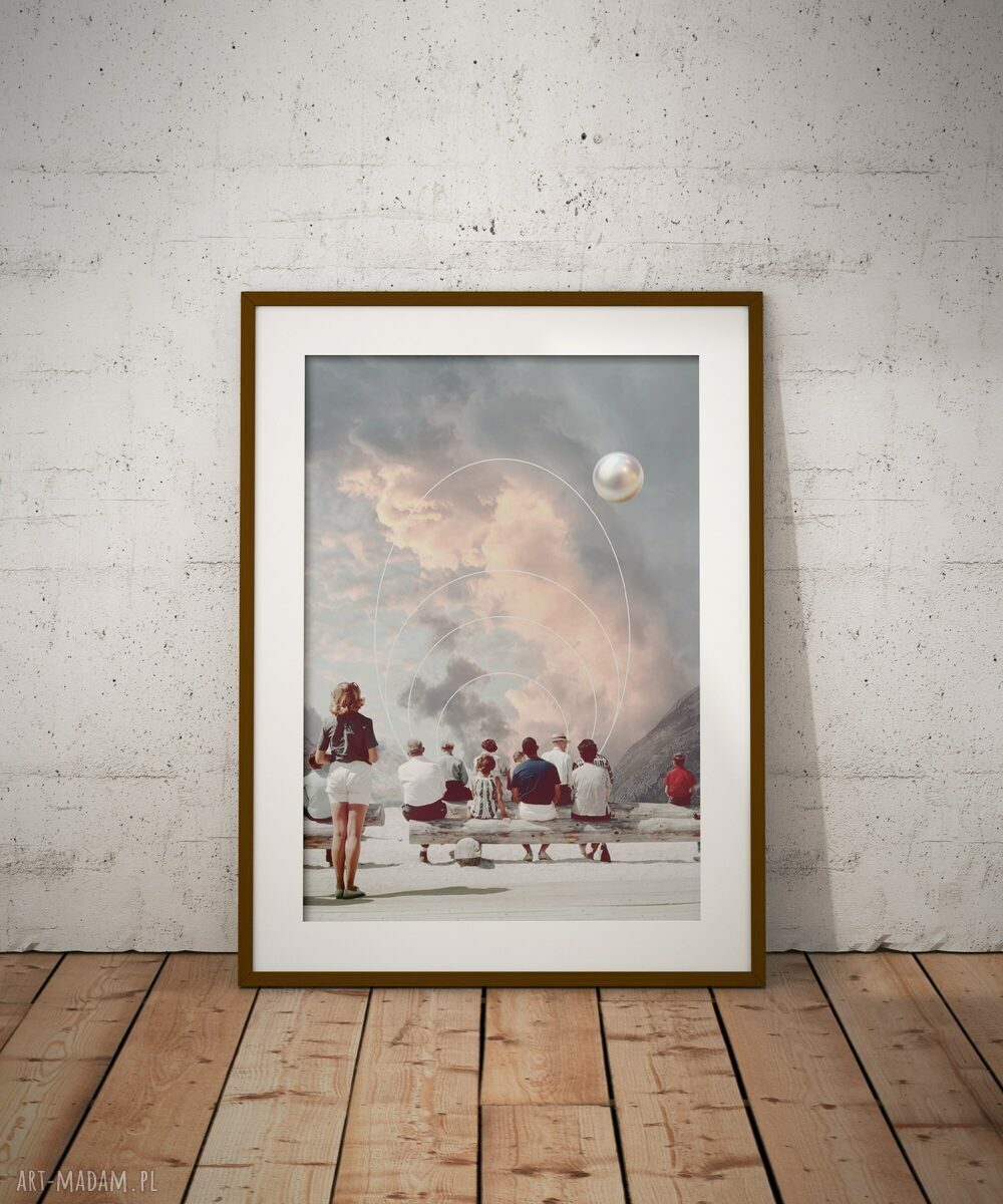 Plakat minimalistyczny Perła - Kolaż Fine Art A3
