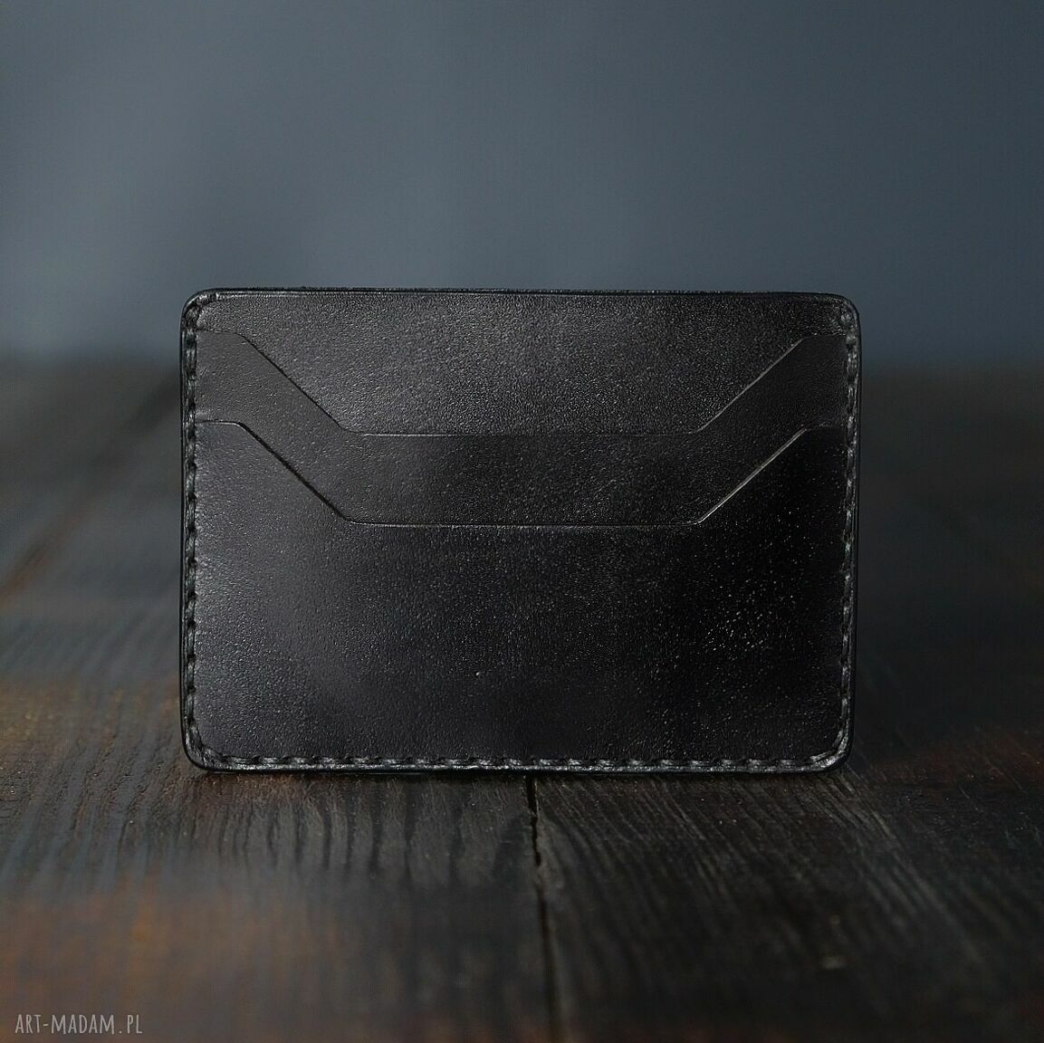 Minimalistyczny portfel skórzany na karty Mini - prezent dla niego (5 kieszeni)