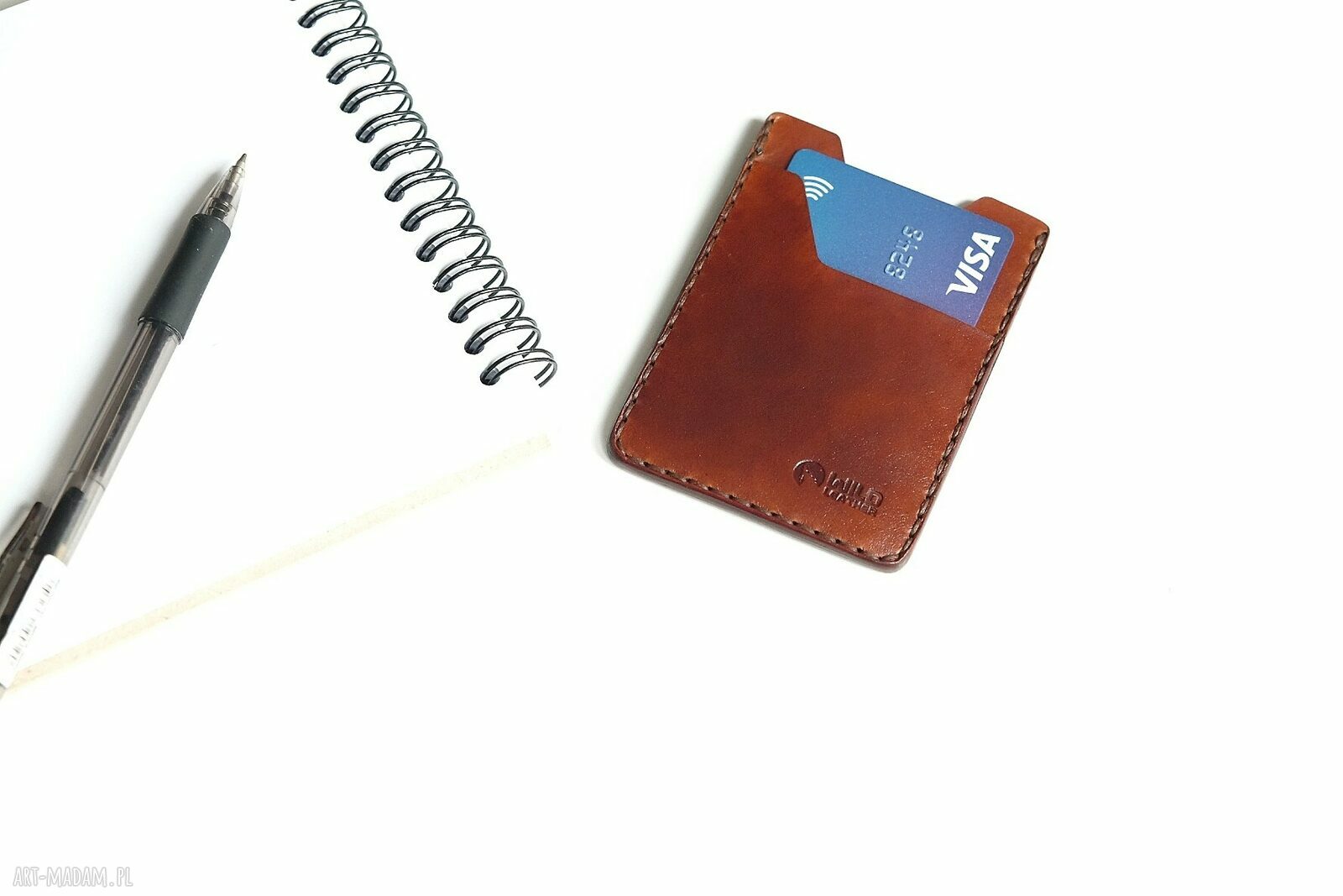 Minimalistyczny portfel skórzany męski ręcznie szyty