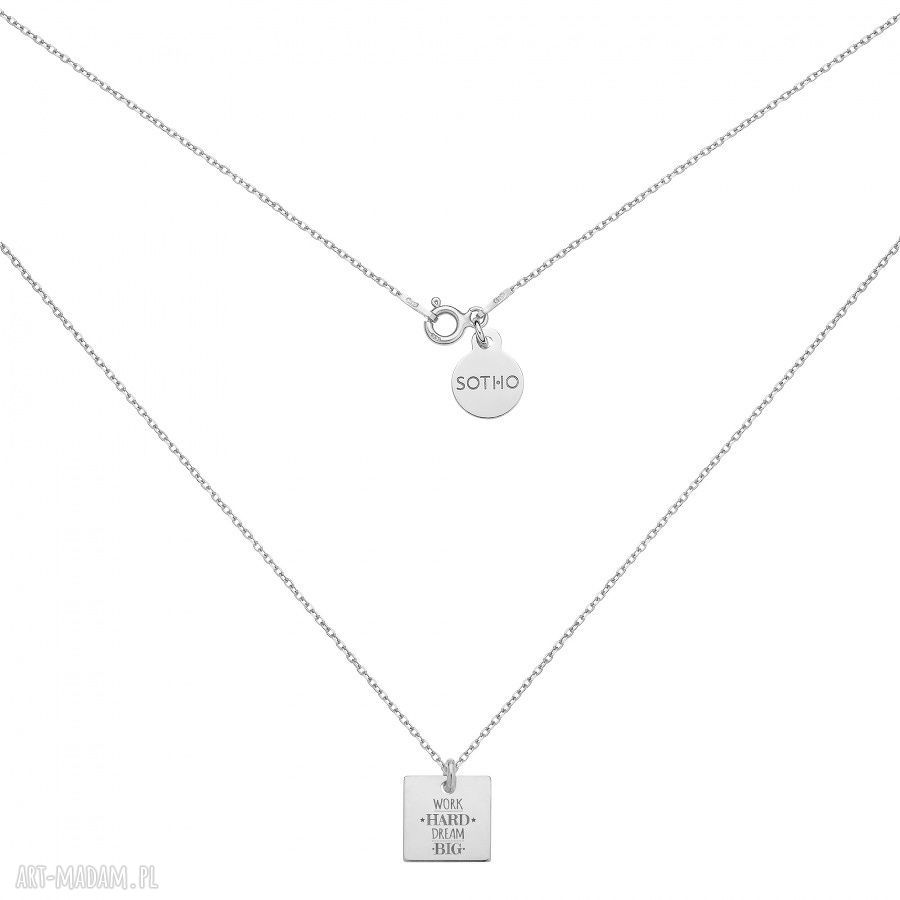 Srebrny naszyjnik work hard dream big modny srebro