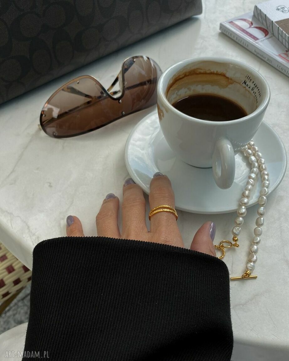 pierścionki: Złoty delikatny pierścionek Hand Made