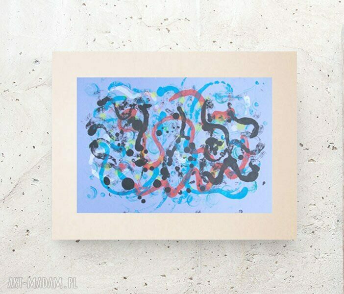 Minimalizm do pokoju - ręcznie malowana abstrakcja 30x40 cm