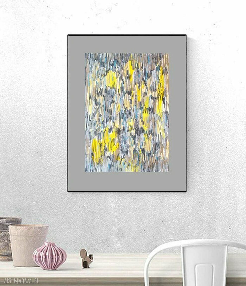 Minimalizm na ścianę: ręcznie malowany rysunek 30x40 cm