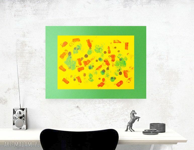 Minimalizm i abstrakcja malowana ręcznie 30x40 cm - grafika na ścianę