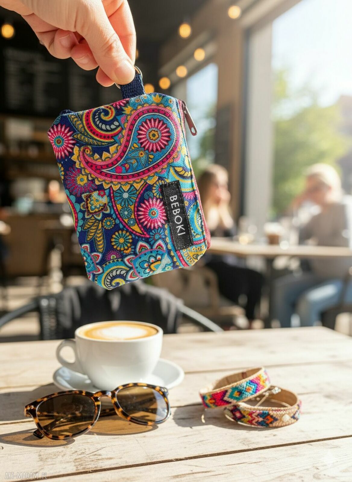 Miniportfel Paisley - mały portfelik i portmonetka handmade na co dzień