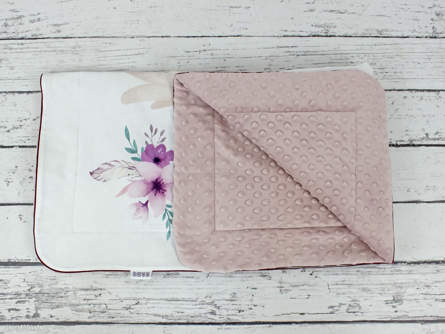 Kocyk Minky 75x100 Sówki Boho z wypełnieniem