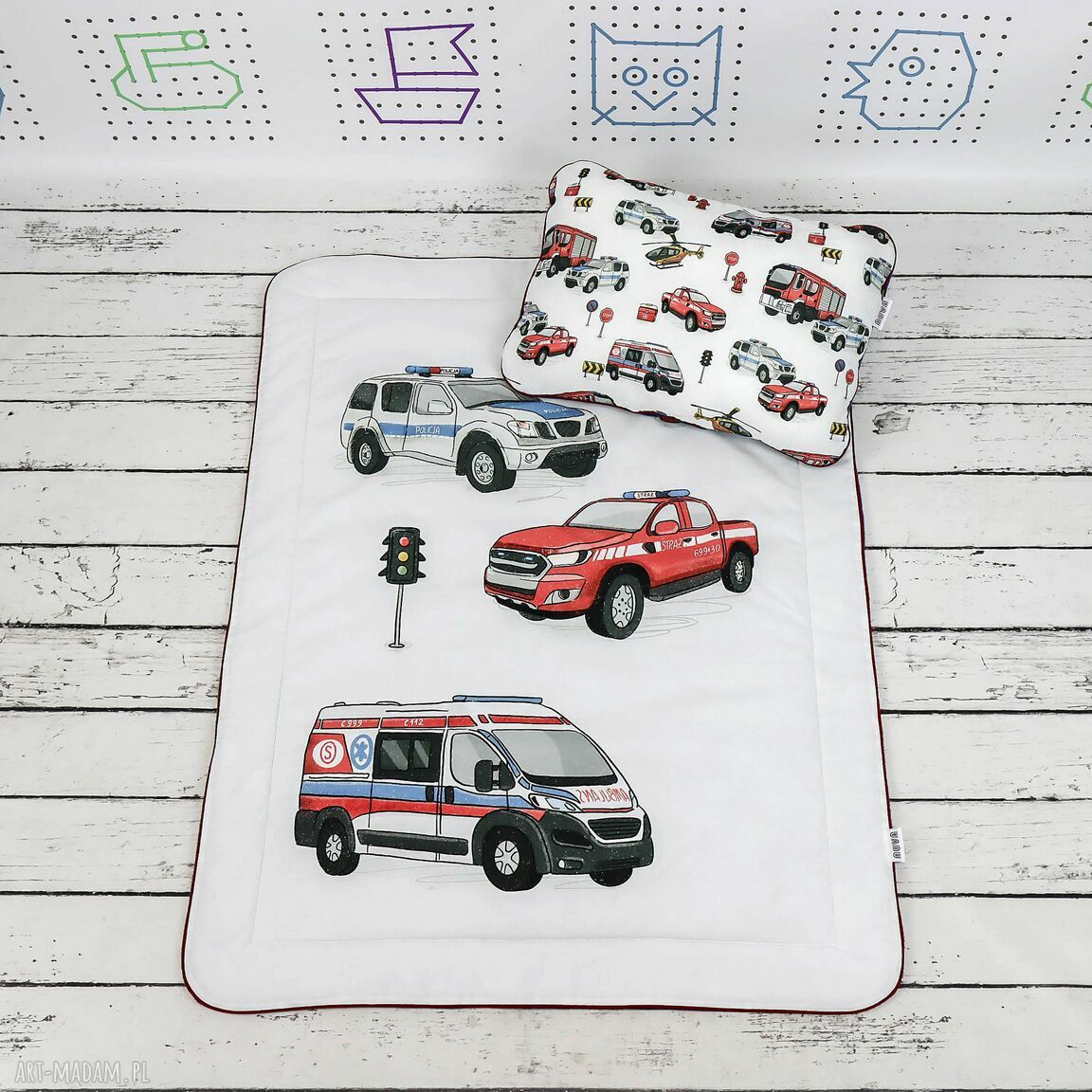 Kocyk Minky 75x100 Emergency z haftem imienia dla chłopca