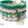 eleganckie bransoletki jaspisy mint and ecru set/17 12 2013/