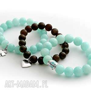 mint jade & brown agate set iii