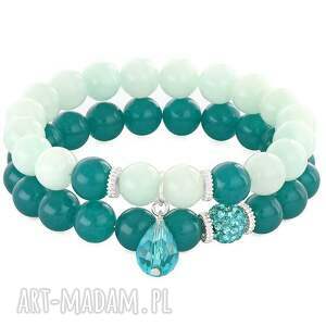 mint & sea-green jade with crystal drop & ball