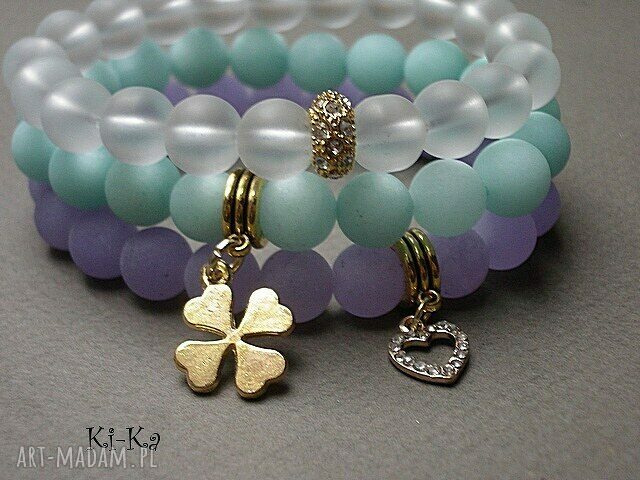 MINT, VIOLET AND GREY SET handmade