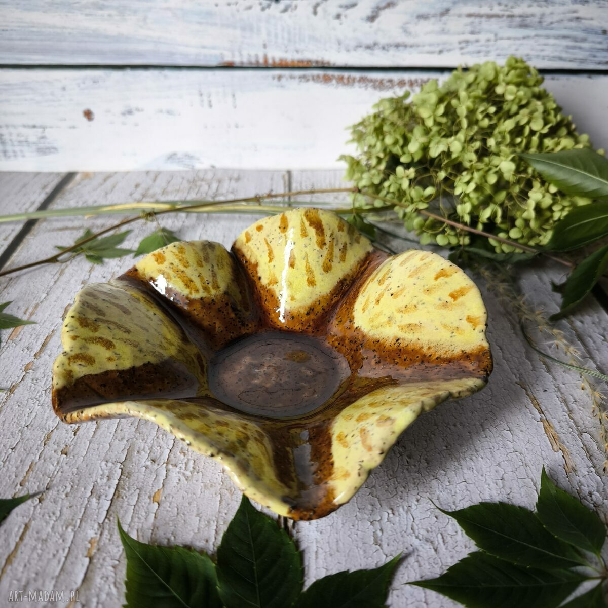 Miodowo-brązowa miseczka ceramiczna Badura - ręcznie robiona