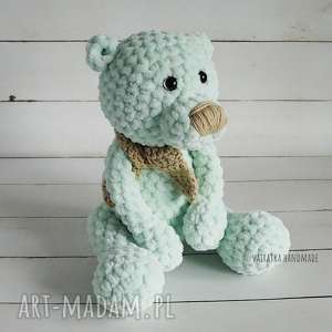 vairatka handmade miś amigurumi miętowy