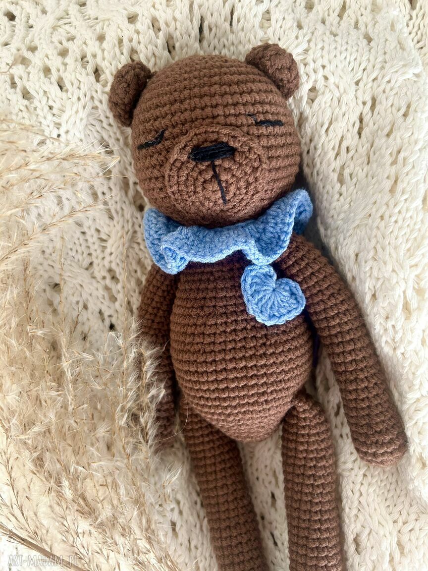 Miś szydełkowy na baby shower - przytulanka ok. 27 cm