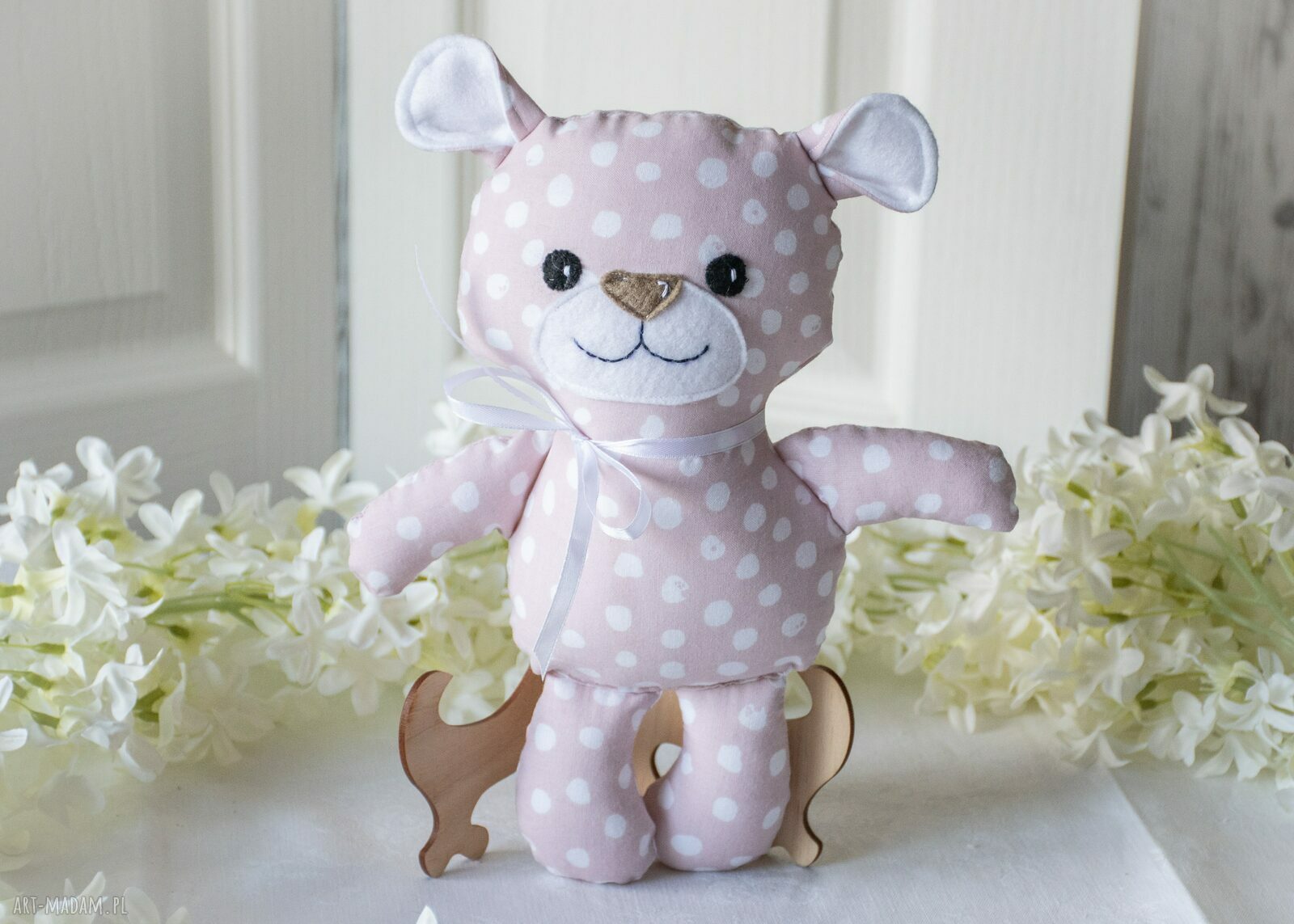 Miś Kuleczka Amanda 26 cm - ręcznie wyszywany miś na roczek