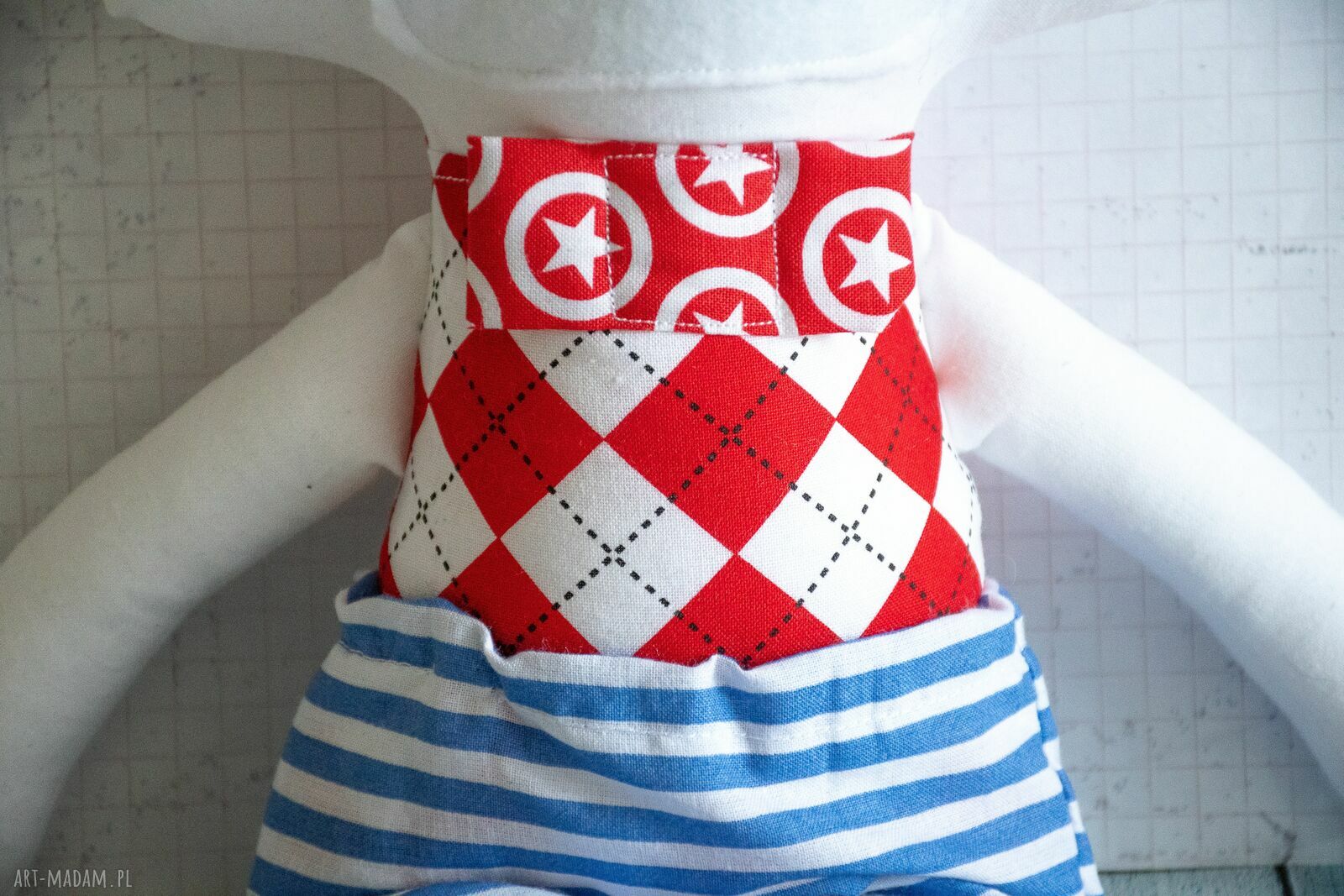 Miś polarny Leszek 44 cm - duża ręcznie szyta przytulanka