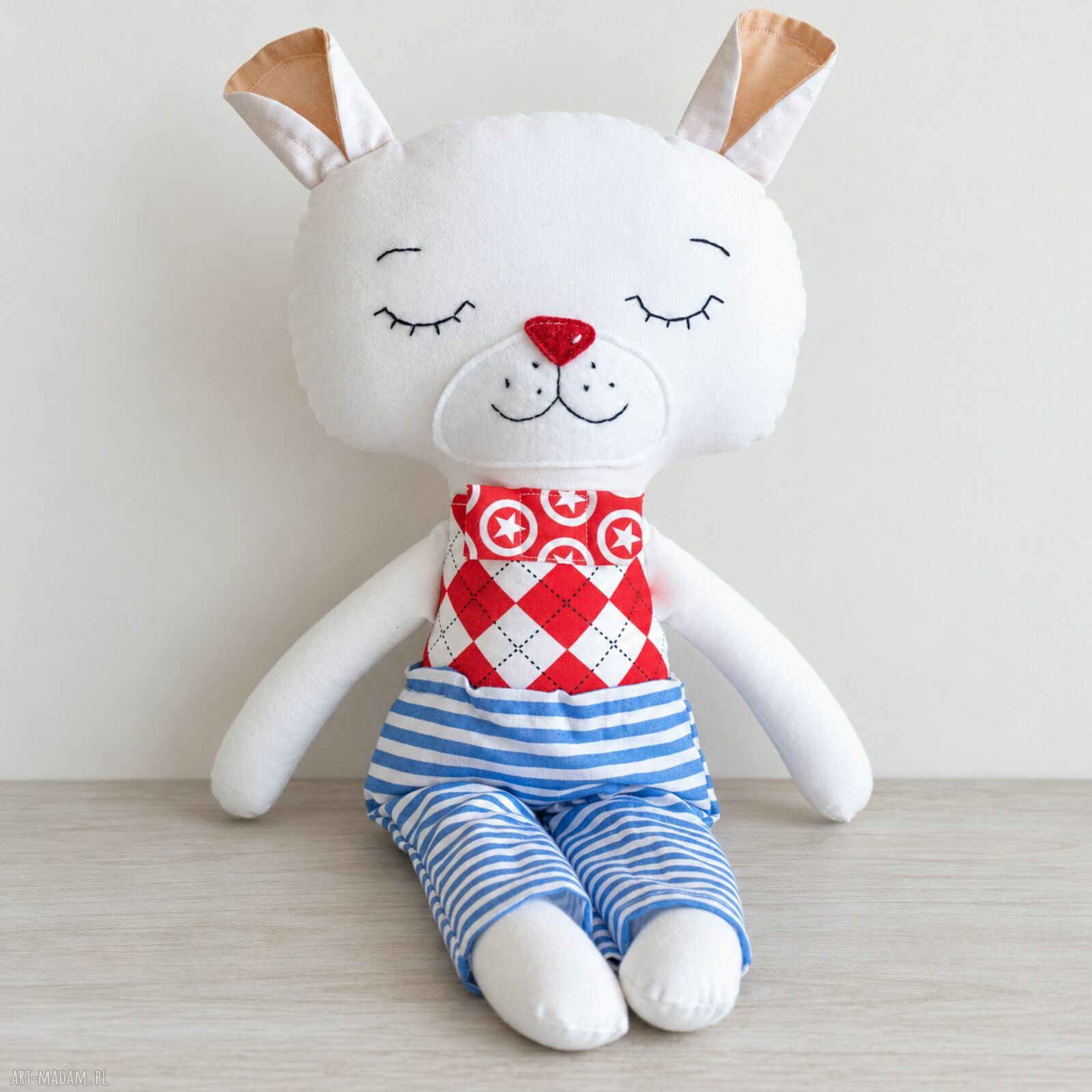 Miś polarny Leszek 44 cm - duża ręcznie szyta przytulanka