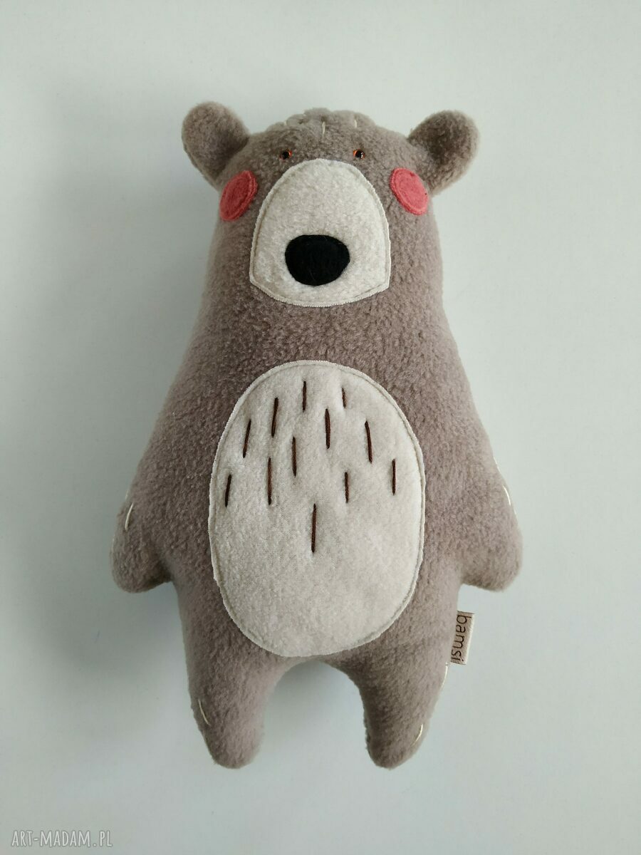 Miś z szalikiem z włóczki - pluszak Bamsi 30 cm