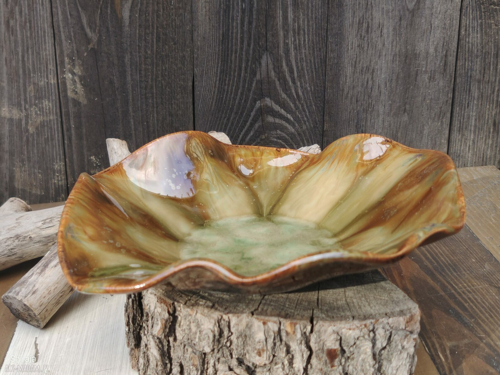 Użytkowa misa ceramiczna z kamionki do serwowania