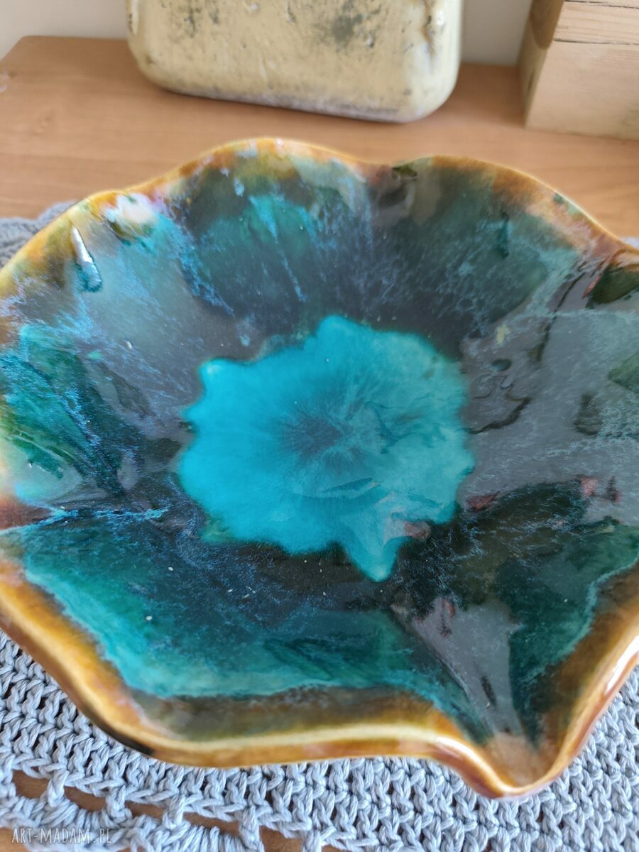 Ręcznie robiona misa ceramiczna na owoce (patera) - ok. 22 cm