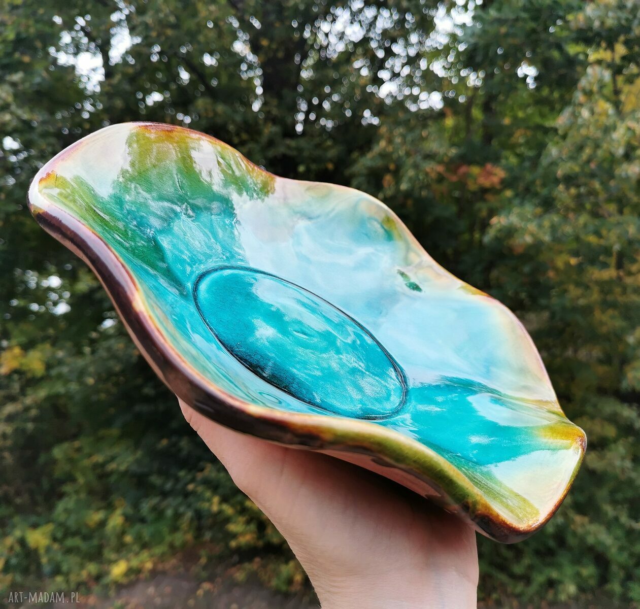 Misa ceramiczna (c361) na owoce z ważkami - Shiraja