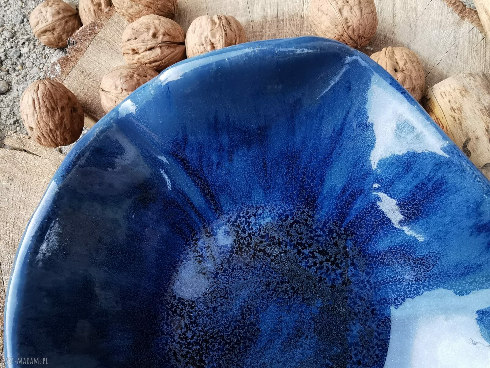 Misa ceramiczna c196 - ręcznie formowana w odcieniach indygo i antycznego różu