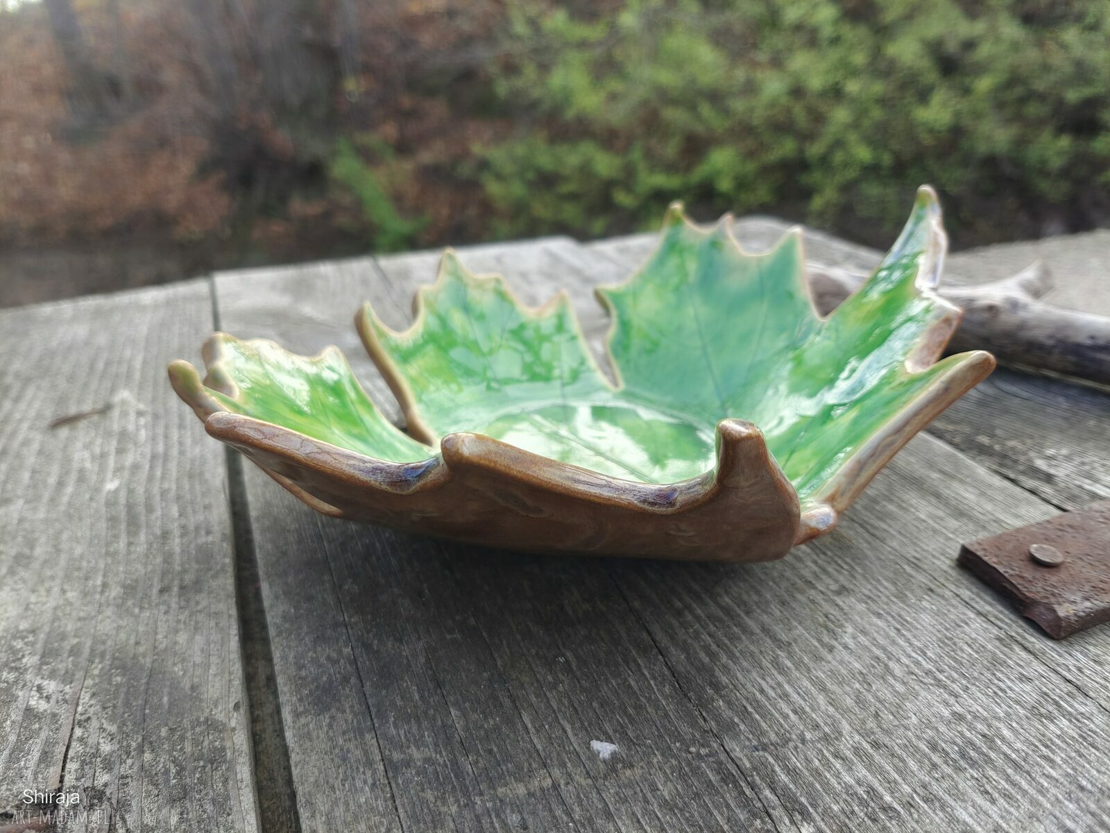 Ręcznie robiona misa ceramiczna - klon (c808)