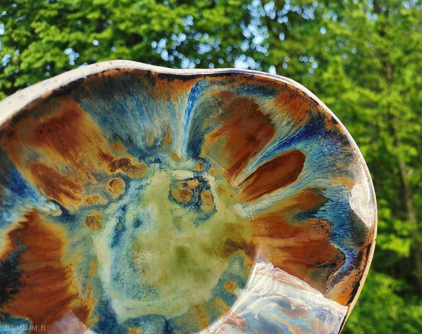 Misa ceramiczna 'Półnisek' c234 - autorska patera z jasnej gliny