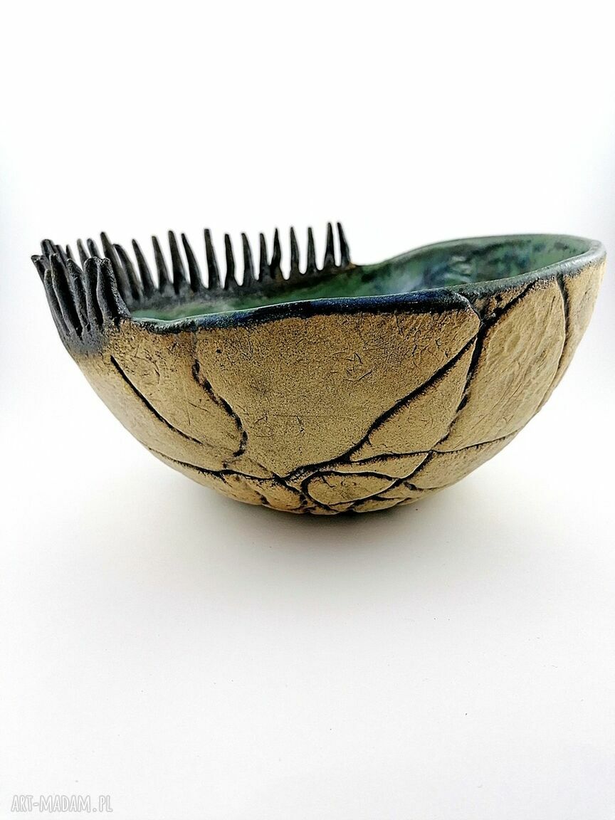Misa ceramiczna z kolekcji Morskiej - turkus, zieleń i efektowe półmatowe szkliwo